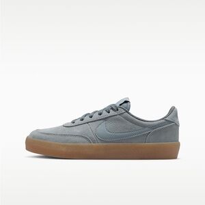 Nike Suede Low-Top Sneaker in Light Grey with Gum Sole
